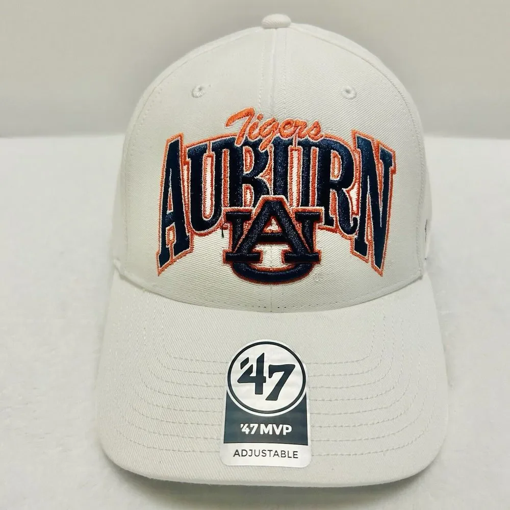 '47 Brand Auburn Tigers‎ Keystone MVP Snapback Hat Cap Adjustable White NCAA